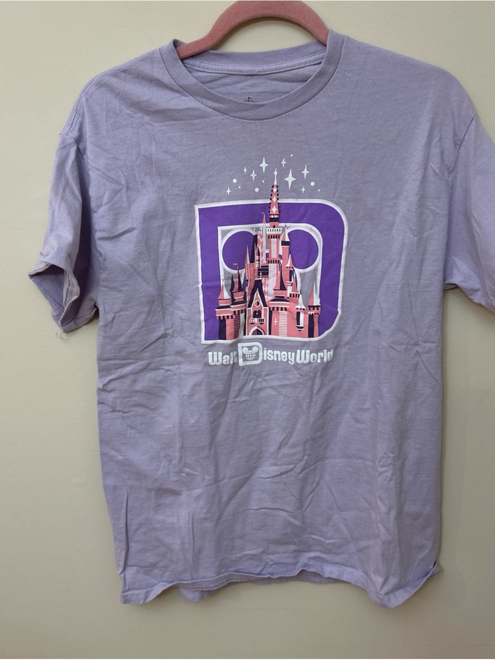 Disney Lavender Tee with Pink Castle Graphic